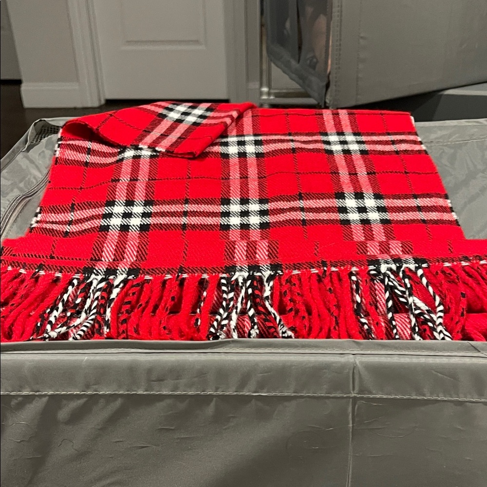 Red Plaid Men's Scarf